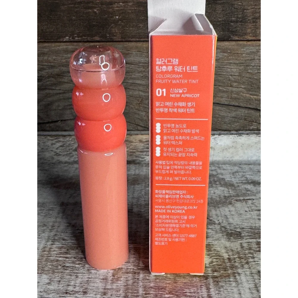Colorgram Fruity Water Tint | 01 New Apricot | K-Beauty Lip Stain | MSRP $12